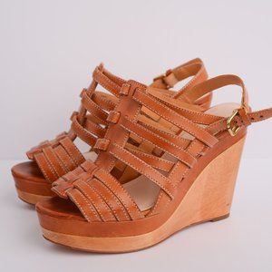 AUTHENTIC Coach Leather Elvira Wedge Heels 6.5